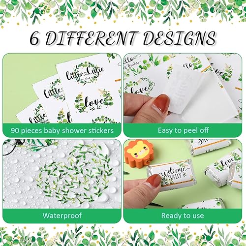 Miniatura 5 de Clabby Envolturas de dulces para baby shower, miniaturas de barra de caramelo, calcomanías de etiquetas de barra de chocolate para niños y niñas,