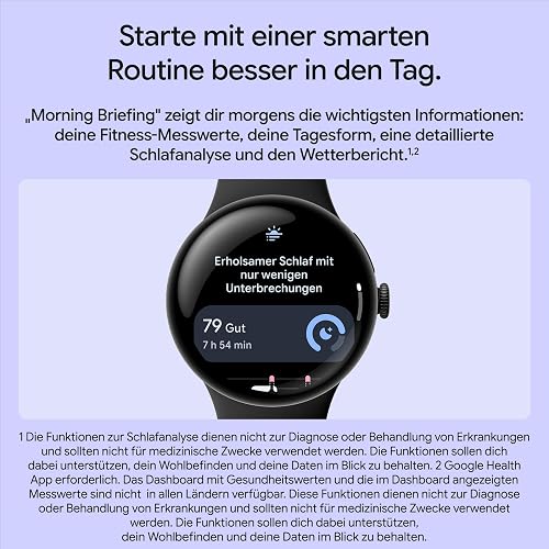 Google Pixel Watch 5 (41 mm) - Smartwatch - Black Case/Obsidian Band, Wi-Fi - 9