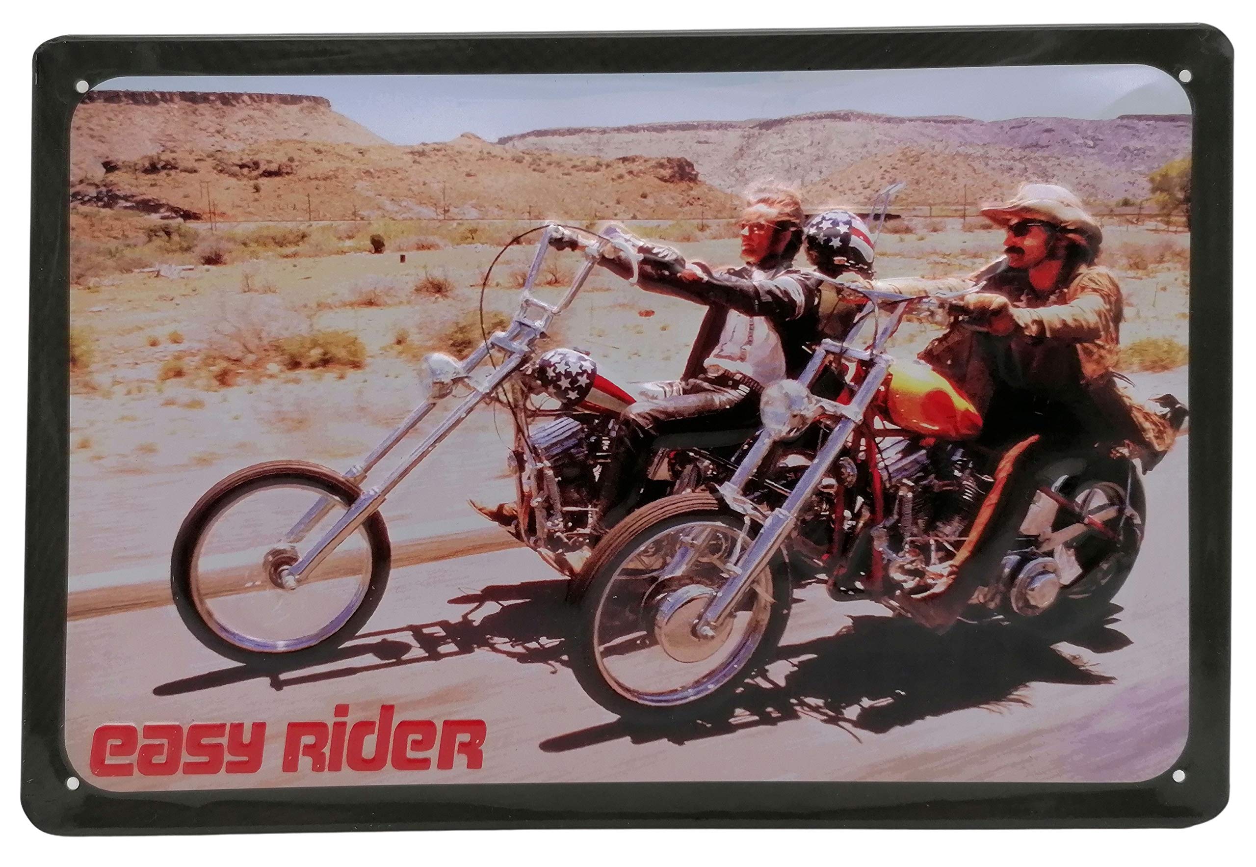 Targa Metallica Moto 30,5x20,3 Cm - Keep Calm And Get Your Kicks On - Poster Latta Vintage Per Garage E Club, Regalo Motociclisti