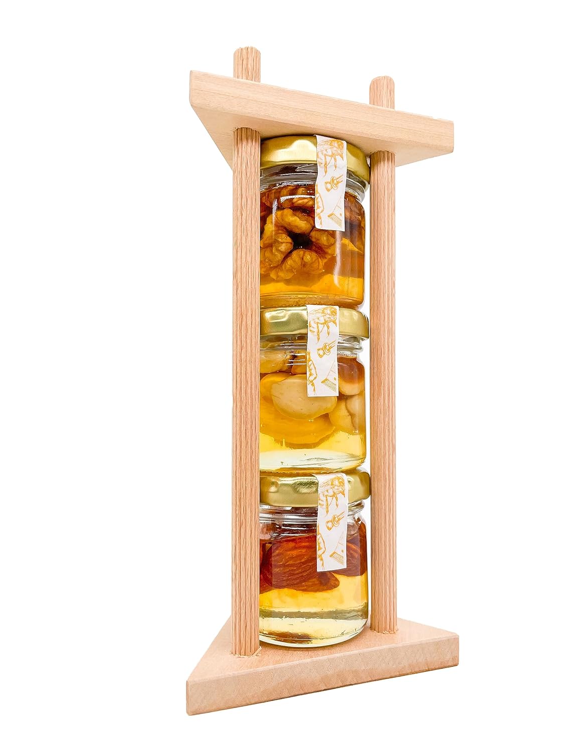 FOODOKO FINEST - Honig Geschenk Set mit Nüssen und Holzgestell ...