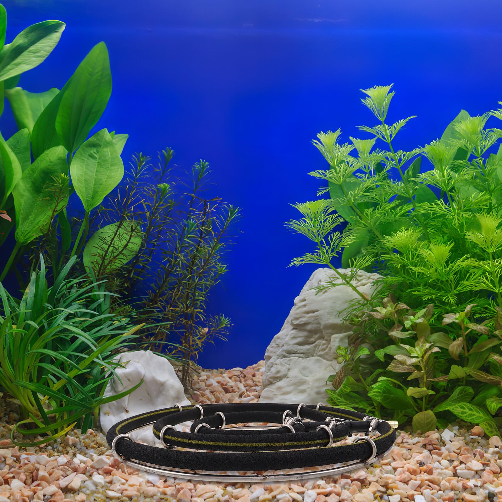 Diffuseur d'air à Nano Bulles en Acier Inoxydable 35 Cm, Disque D'oxygénation Triple Anneau pour Aquarium et Bassin, Compatible Pompe à Air, Équipement Silencieux pour Poissons