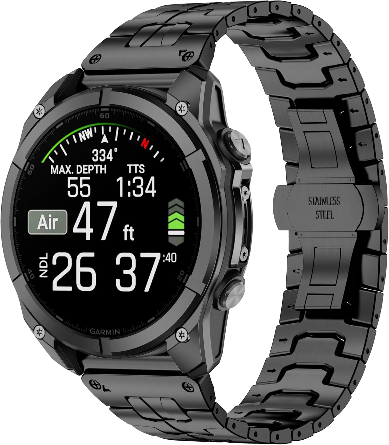 26mm Stainless Steel Watch Band Compatible with Garmin Tactix 8/Fenix 8 pro 51mm/Fenix 6X/7X/5X/7X Pro/6X Pro/5X Plus,Quick Fit Metal Strap For Descent Mk2/2i/3i/quatix 8 51mm/Enduro3 2