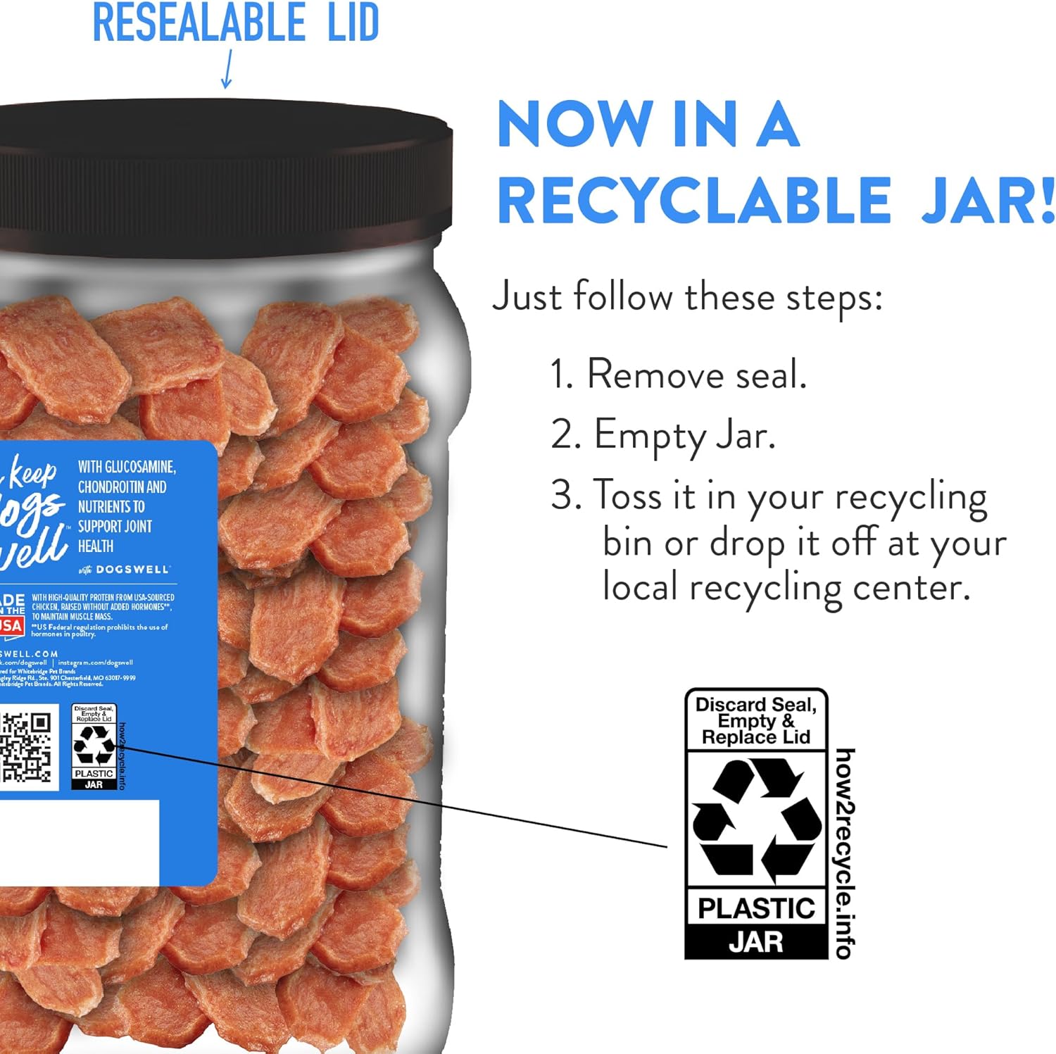 Dogswell Hip & Joint Chicken Mini Jerky Dog Treats, 14 oz. Jar
