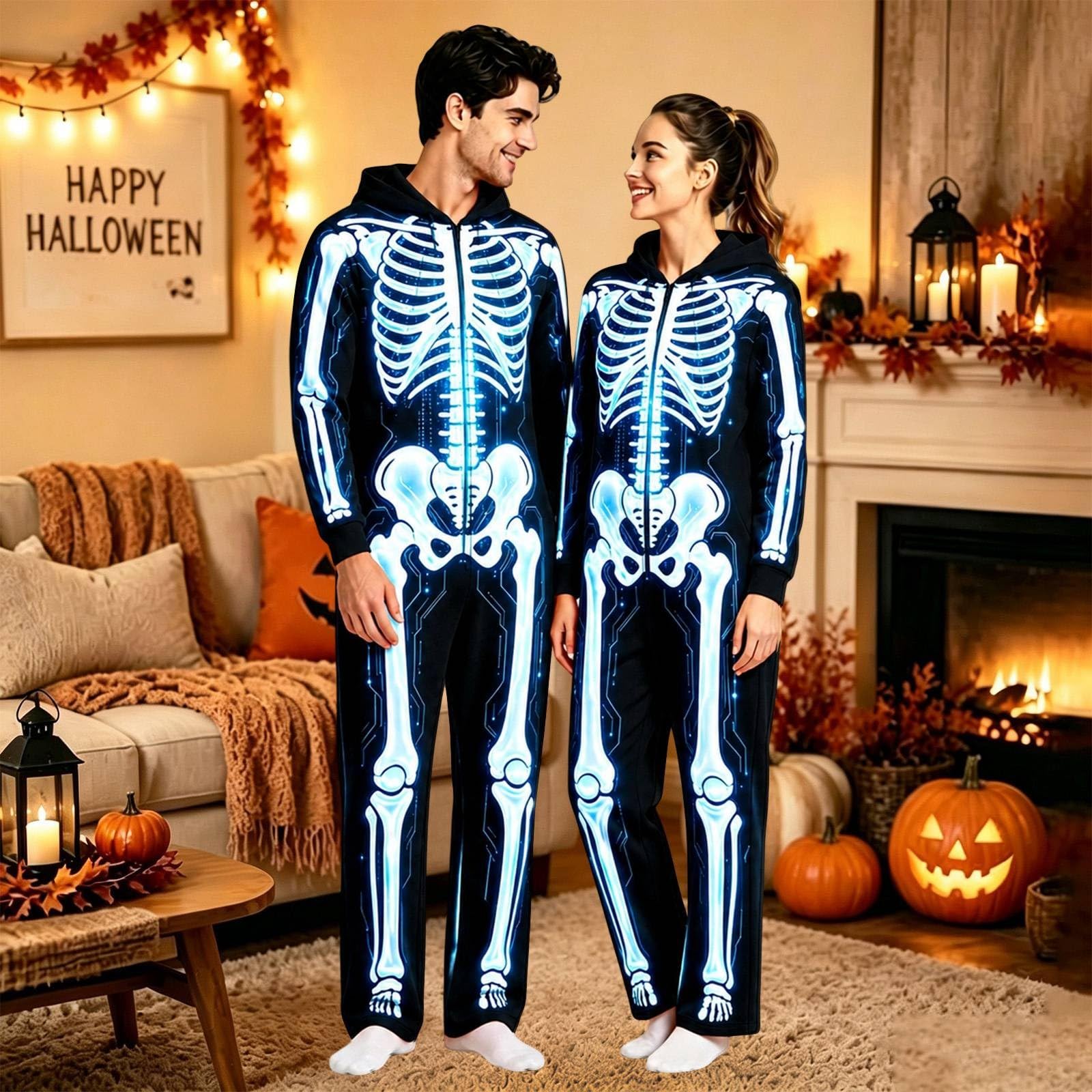 Halloween Kostüm Damen Große Größen Onesie Herren Werwolf Halloween-Kostüm Warm Ganzkörper Pyjama Lustig Jumpsuit Lustige Kostüme Kigurumi Witzige Für Erwachsene Karneval Lustiges Faschingskostüme