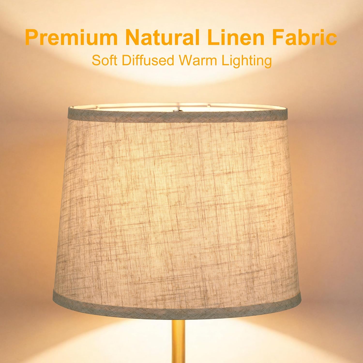 Empire Linen Lamp Shades Set of 2, 11"x12.6"x9.8" with Spider Fitter | Easy Assembly Replacement Shades, Classic Empire Style, Perfect for Table Lamps, Floor Lamps, Living Room & Bedroom Decor