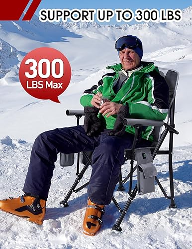 Miniatura 6 de Silla de camping con calefacción, sillas totalmente acolchadas con calefacción para deportes al aire libre, batería no incluida