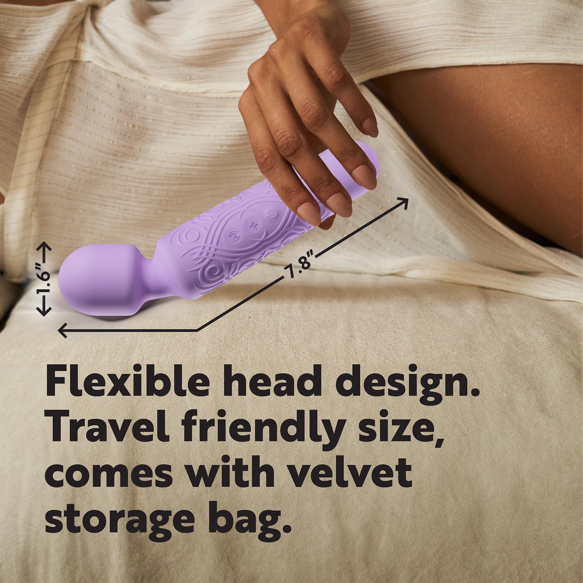 LuLu Wand Vibrator for Women - Powerful Magic Wand Massager Rechargeable Waterproof Silent - Mini Vibrating Wand Sex Toy with Strong Vibrations for Clitoral Stimulation: Purple Regular