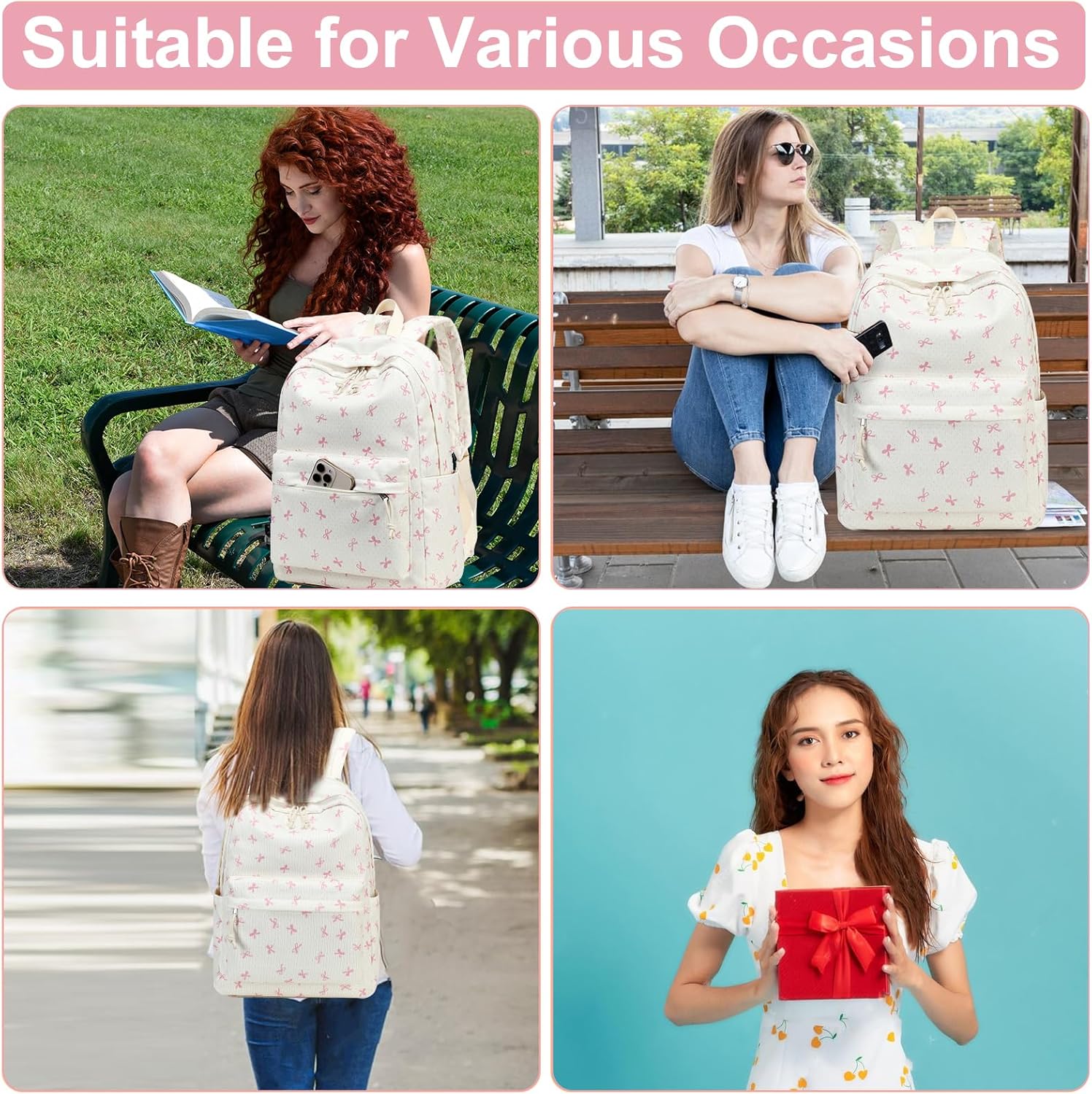 Bluboon School Backpack for Teen Girls Bookbags Elementary High School Corduroy Laptop Bags Women Travel Daypacks - Image 7