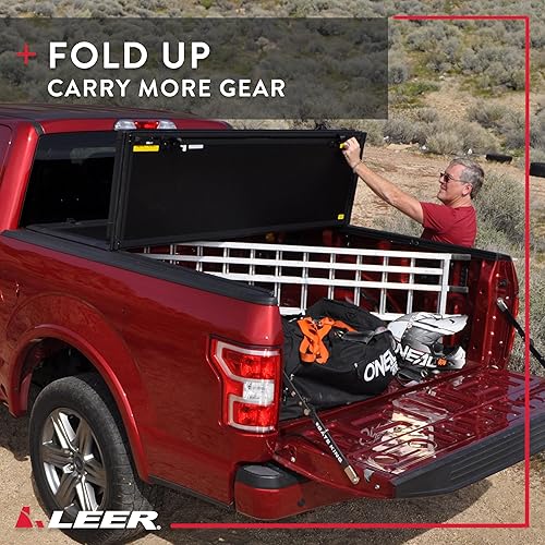 Miniatura 5 de LEER HF350M - Cubierta plegable para caja de camioneta de tres pliegues, se adapta a Ford F-150 Super Crew/Super Cab, años 2004-2025, caja de