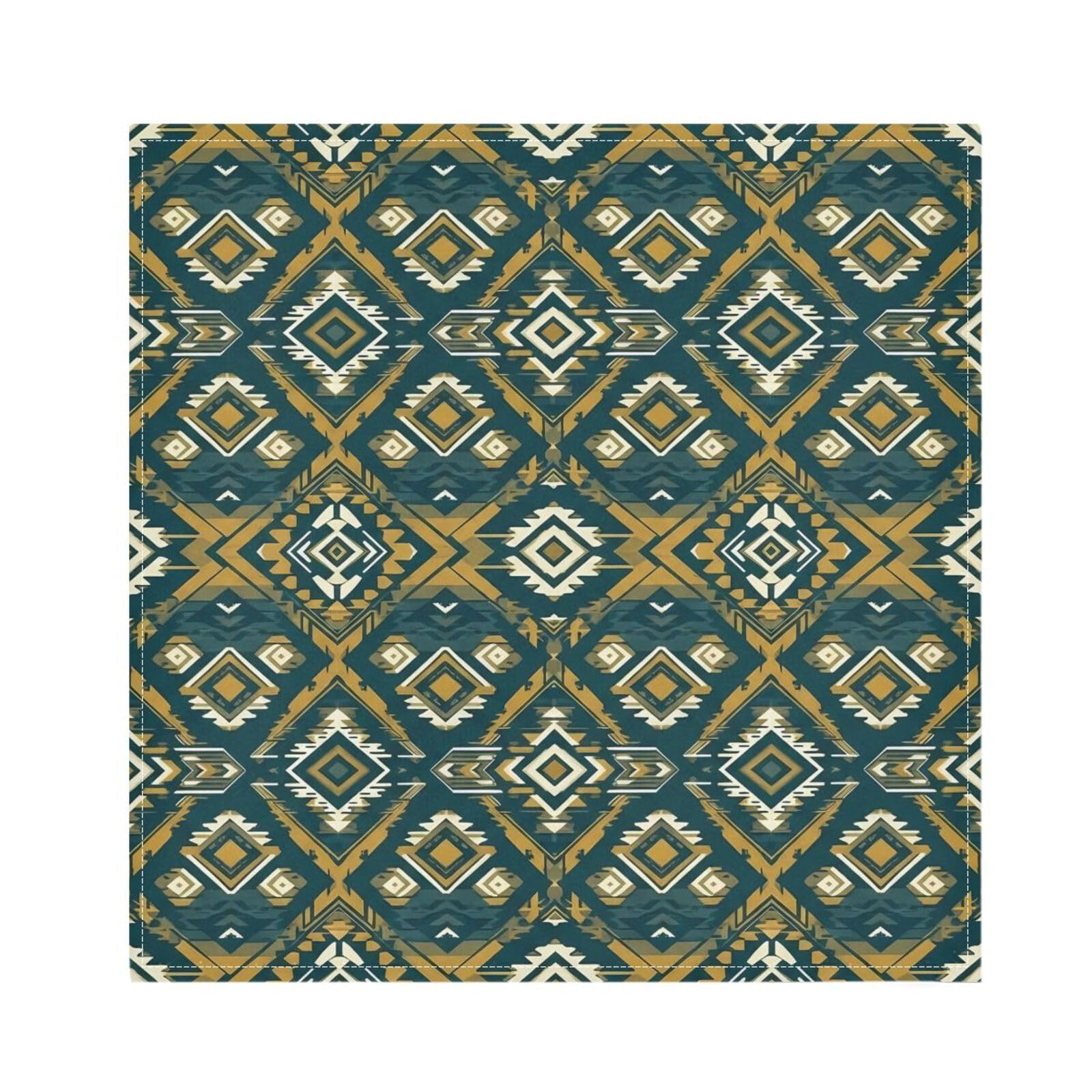 Ttgoth Aztec Cloth Napkin Set of 6 Washable & Reusable Dinner Napkins for Dining Table, Banquets, Wedding, Party, 50x50 cm