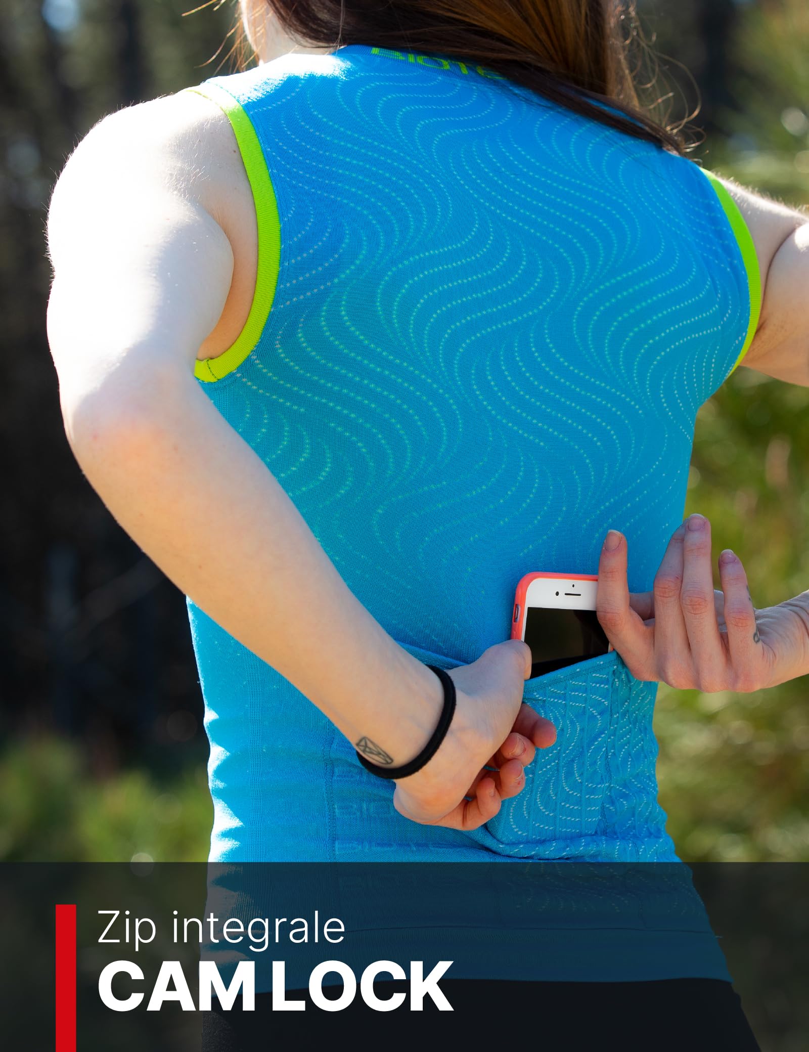 BIOTEX Smanicato Soffio per Donna, Morbido e Leggero con Tasche Posteriori, Ideale per Ciclismo e Corsa
