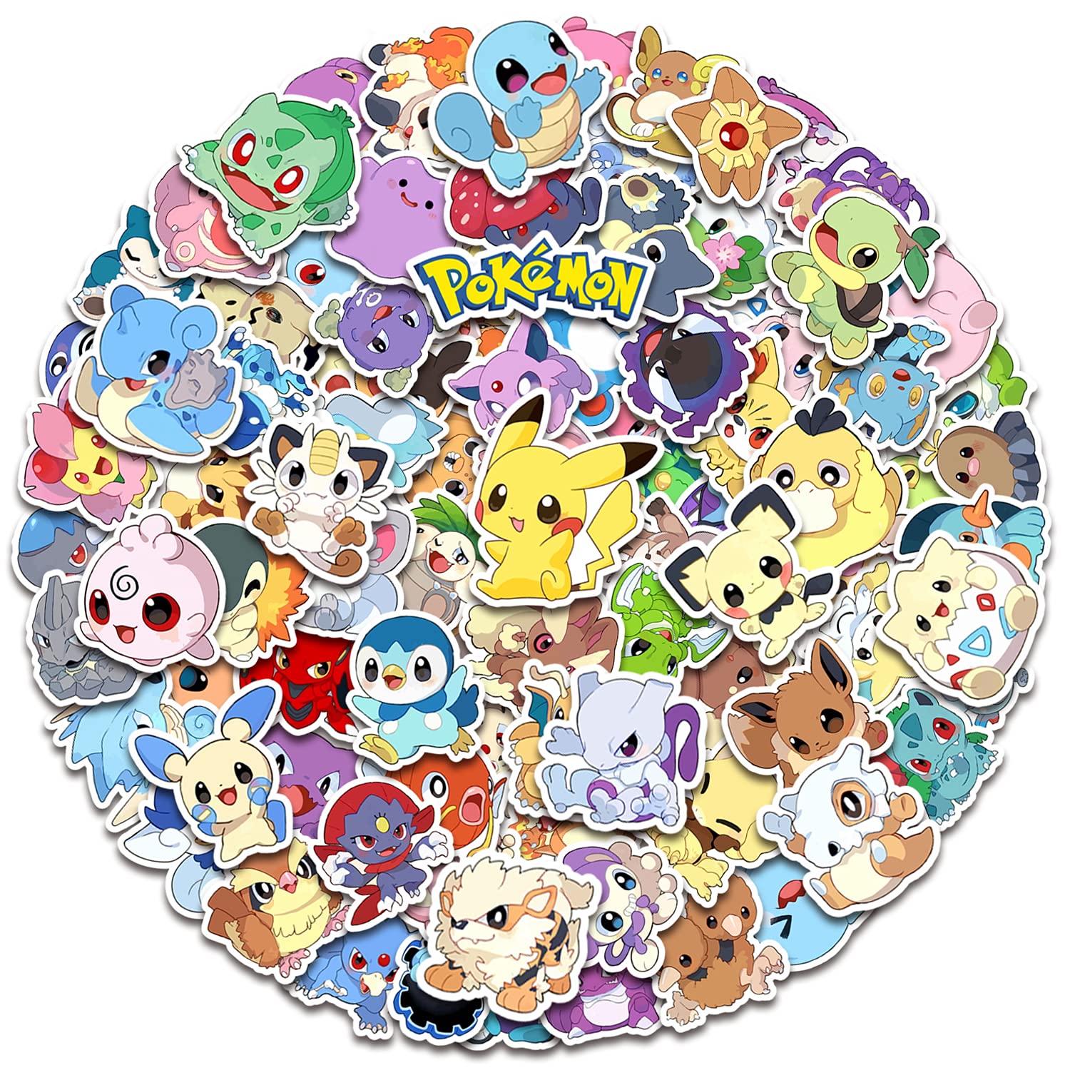 Anime Stickers 100pcs Cute Cartoon Decal for Water Bottles, Cool