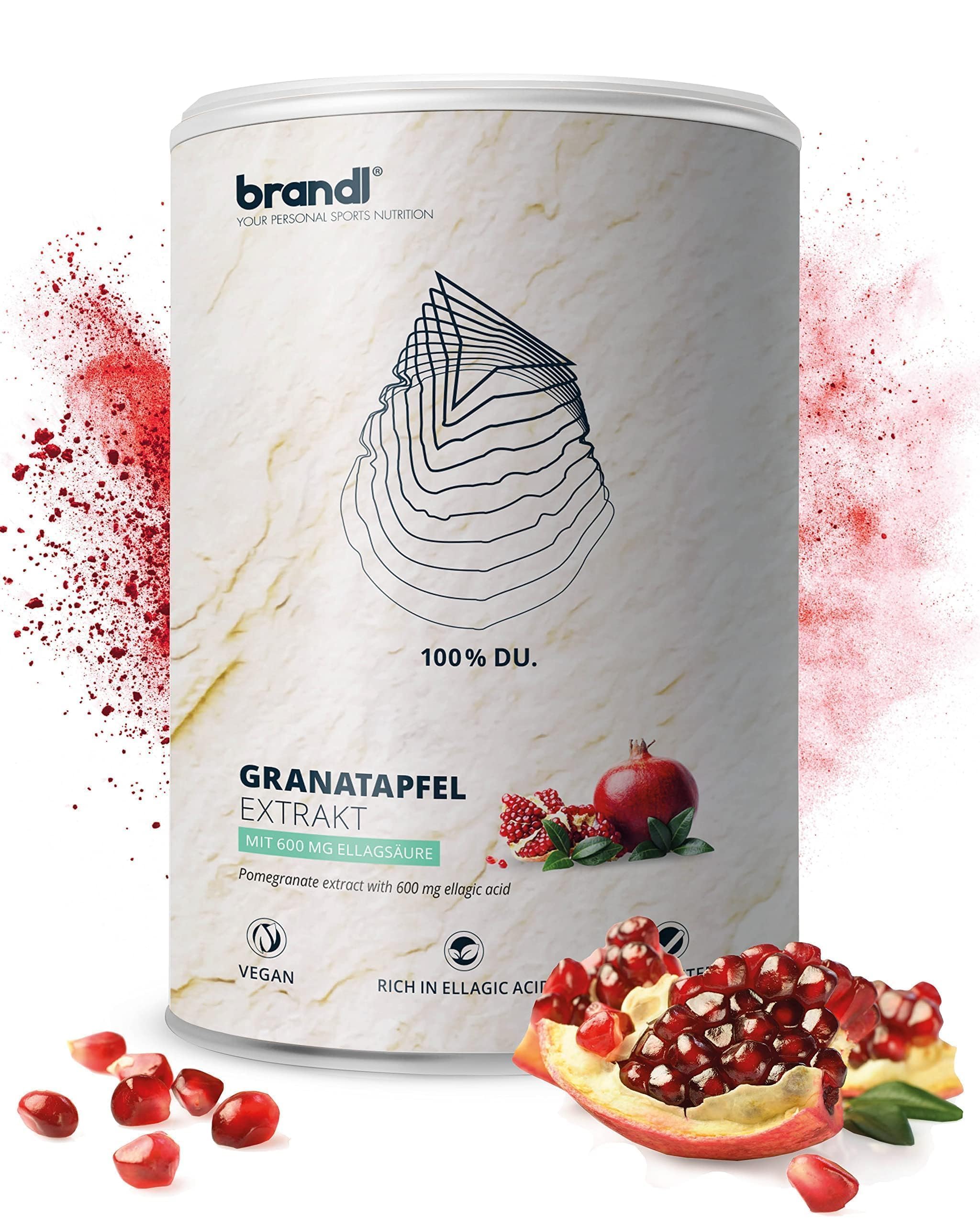 Granatapfel Kapseln hochdosiert | 1.500 mg Premium Granatapfel-Extrakt pro Portion mit 40% mg Ellagsäure | 120 Kapseln 2-Monats-Vorrat by brandl®