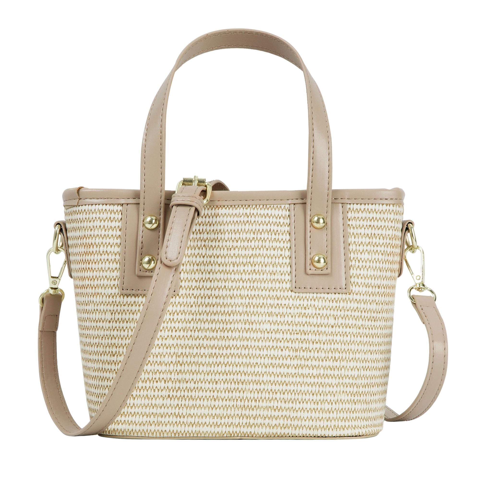 ZLM BAG US Women's Small Straw Top Handle Bag Handwoven Crochet Crossbody Shoulder Bag Summer Hobo Purse