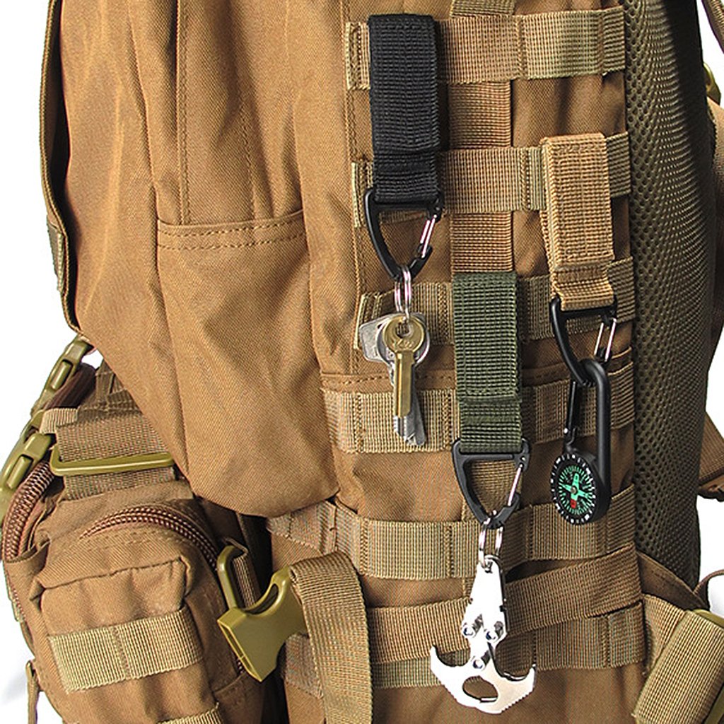 Outdoor Hiking Nylon parciany plecak trójkątny wiszący hak czarny