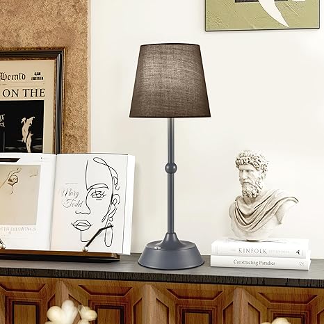 betluse LED Cordless Table Lamp,Rechargeable 6000mA Battery Operated Portable Grey Desk Lamp,Dimmable Touch Control Table Lamp,for Restaurant/Patio/Outdoor.(LED Bulb Included) photo 2