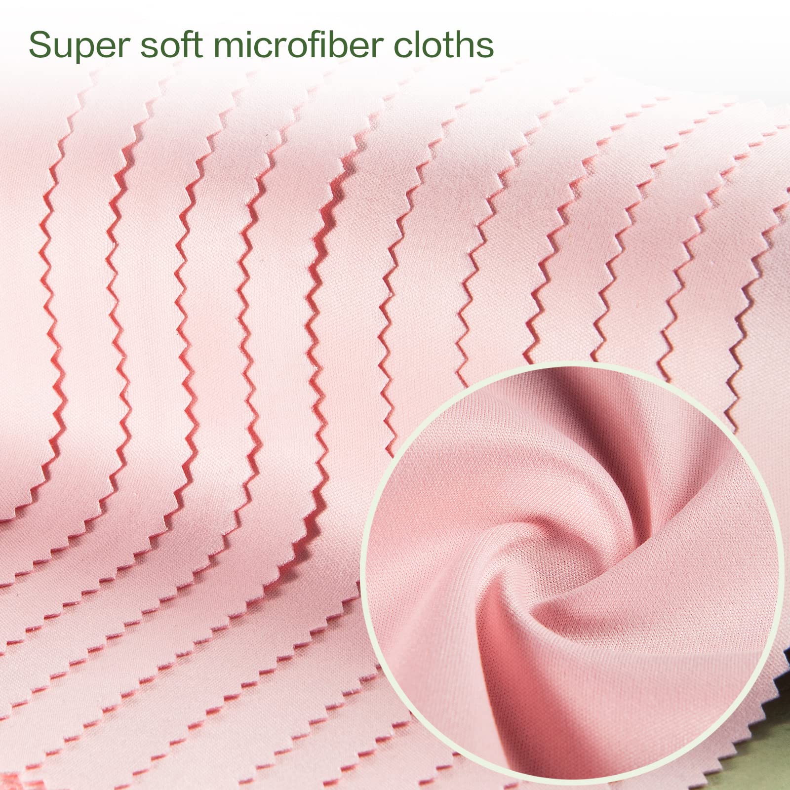 Paño de limpieza para gafas, paquete de 12 toallitas de microfibra para gafas, toallitas para gafas de sol para vidrio, joyas, pantalla, cámara, sin pelusas, grosor de 5 x 6 pulgadas (rosa, 5 x 6)
