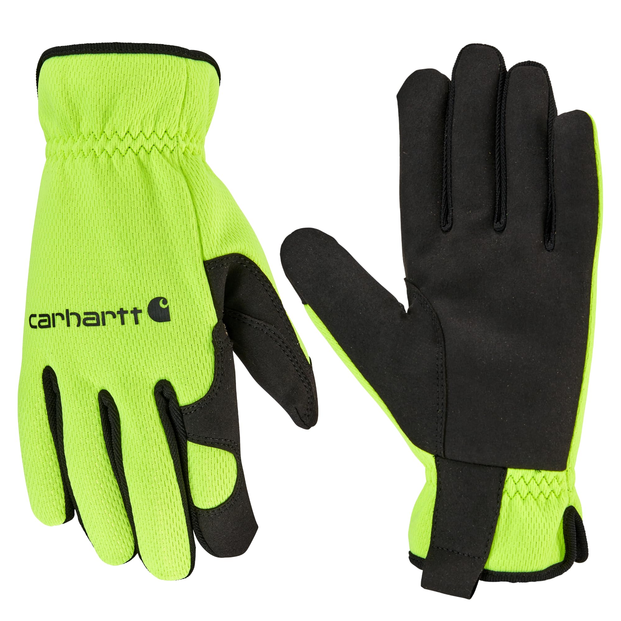 Carhartt Men's High Dexterity Open Cuff Glove, High Vis Lime, Large