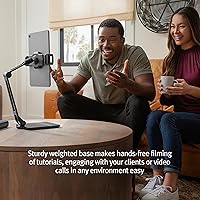 Vista 6 de Twelve South HoverBar Duo Soporte para iPad (2.ª generación) - Soporte ajustable para tableta para escritorio con base pesada y accesorio