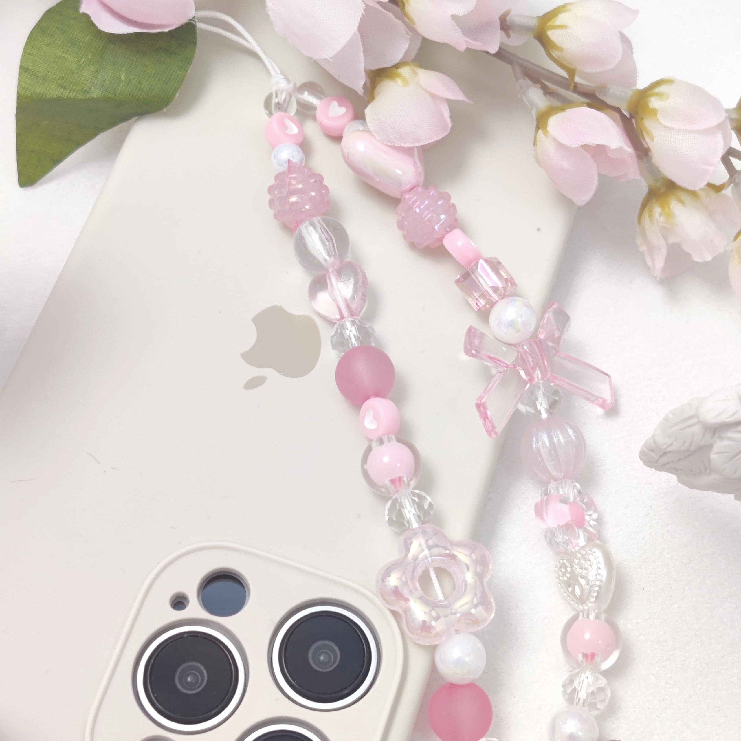 cioatu Zawieszka do telefonu komórkowego wiśnia motyl zawieszka torebka Airpods dekoracja aparatu