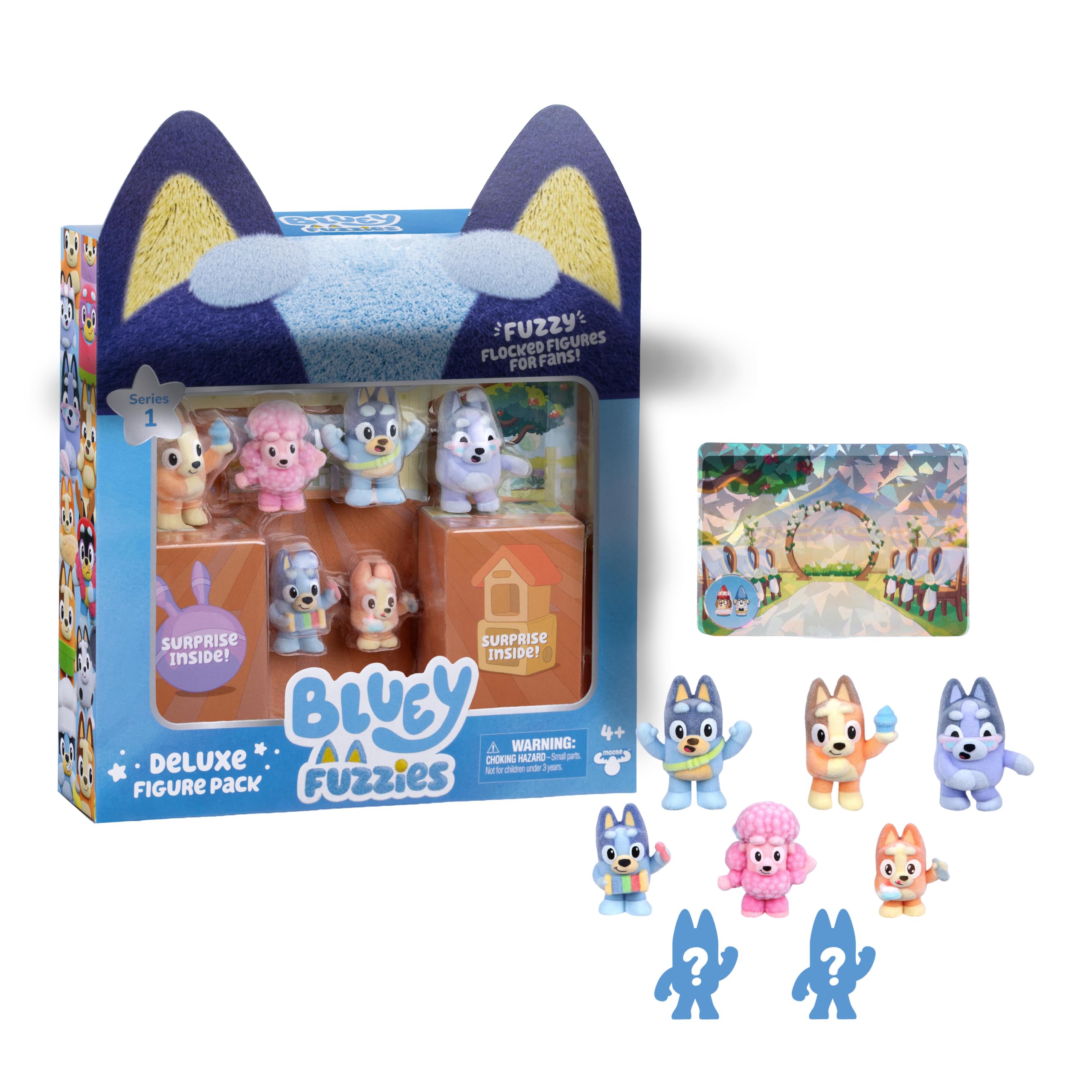 Amazon.co.jp: Bluey Fuzzies デラックスフィギュアパック。特別に植毛
