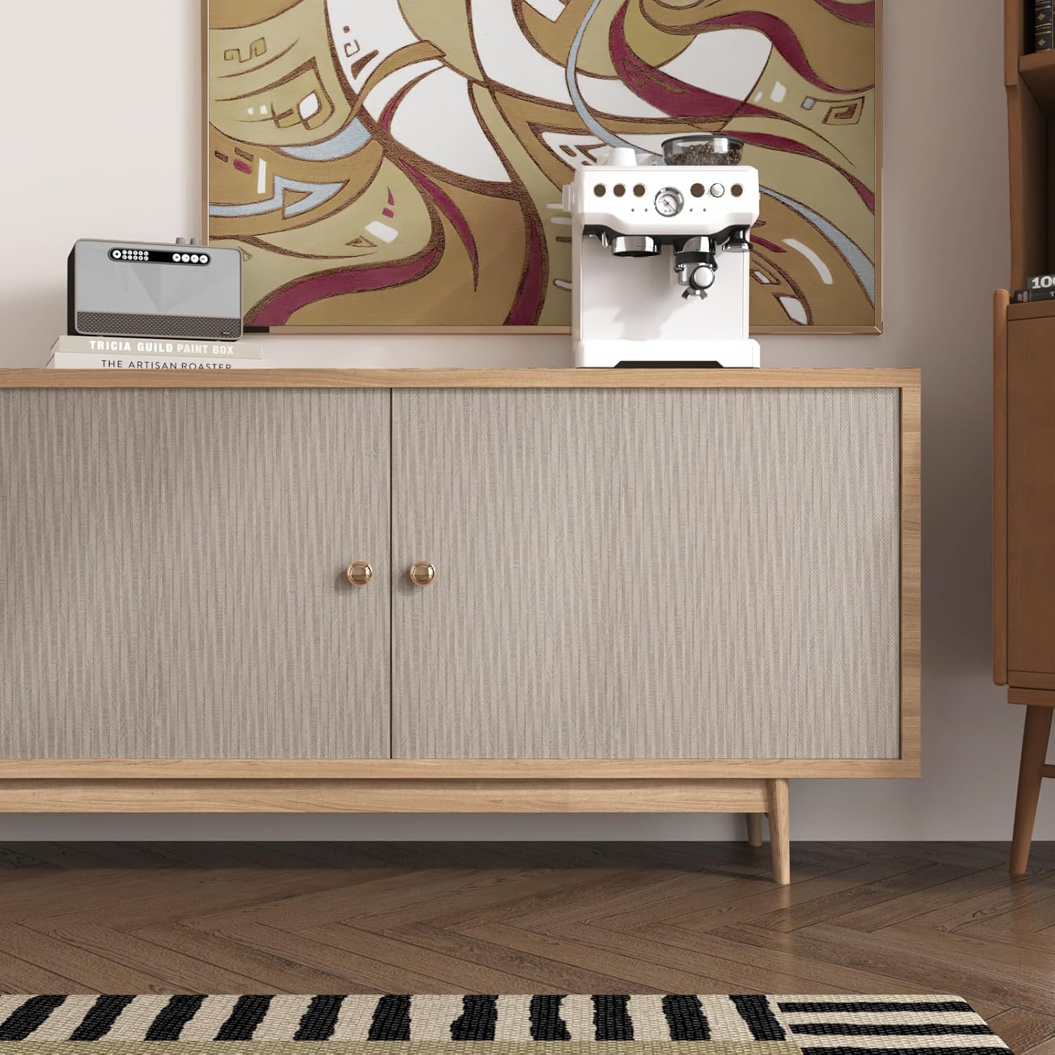 WESTICK Brown Grasscloth Wallpaper Textured Wall Paper Peel and Stick Modern Grasscloth Contact Paper for Walls Bedroom Living Room Accent Wallpaper for Cabinets and Drawers Vinyl Roll 15.75"x394"