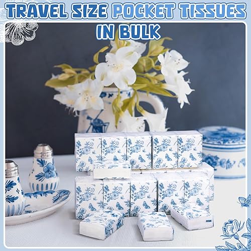 Miniatura 9 de Paquete de 100 pañuelos de bolsillo a granel, paquetes de 1000 hojas de pañuelos pequeños, paquetes de bolsillo de 3 capas de tamaño de viaje,