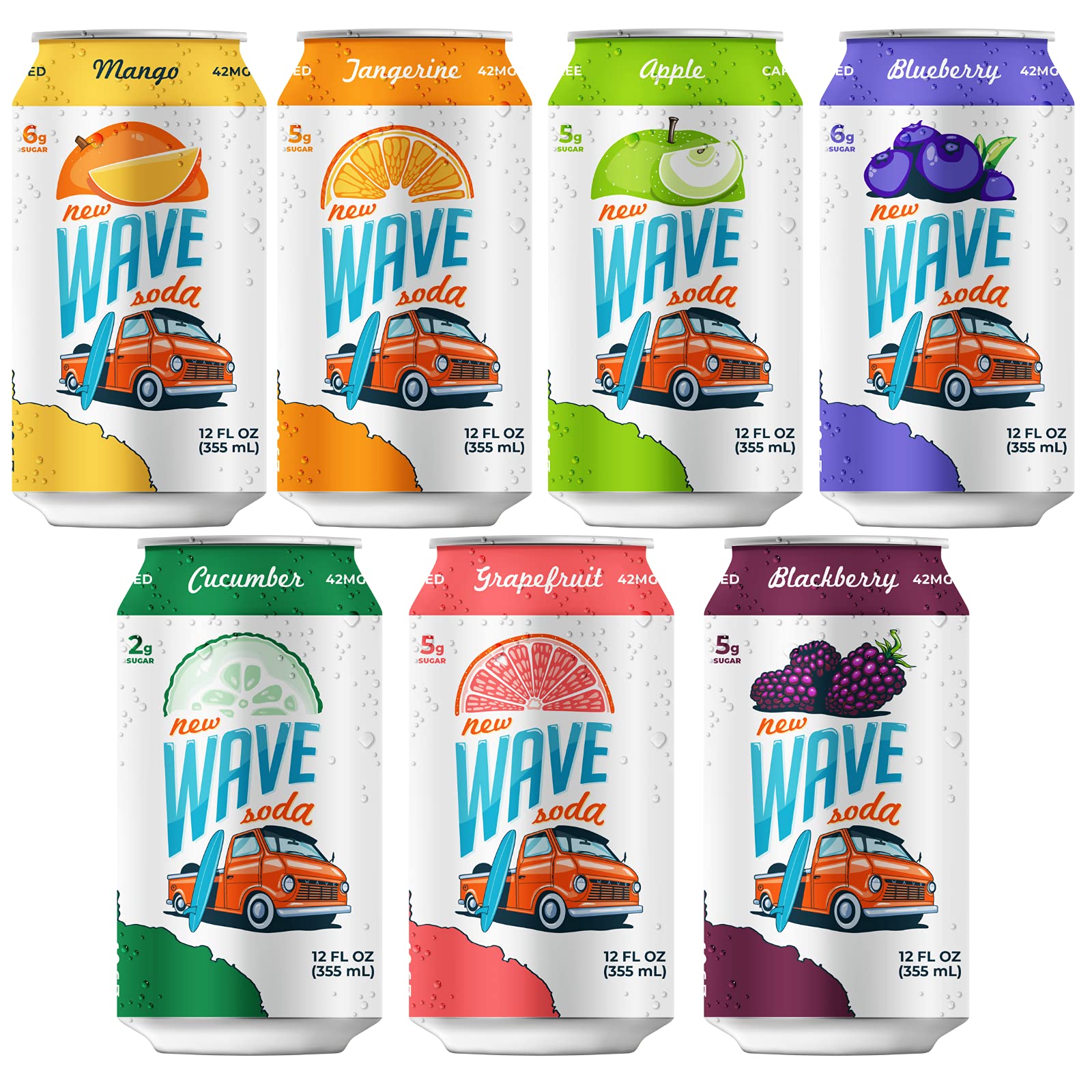 Buy New Wave Sparkling Soda Water Made with Real Fruit Juice, Seltzer
