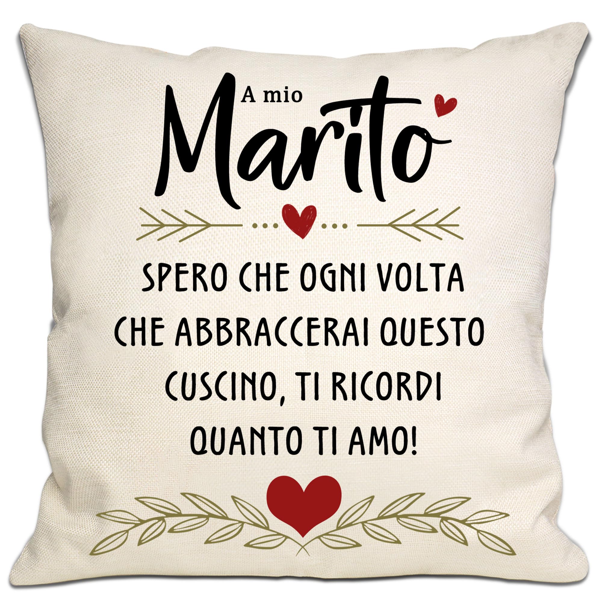 Regalo del marito Spero ogni volta che abbracci questo cuscino Ti ricorda quanto ti amo Copertura del cuscino Marito Ti amo Regalo del ricordo Compleanno San Valentino Regalo di Natale (marito)
