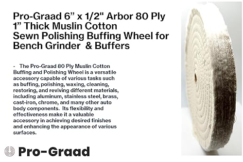 Miniatura 4 de 1 paquete de ruedas de pulido para amoladora de banco o amortiguador, rueda de pulido extra gruesa de 6 pulgadas, algodón fino cosido con orificio