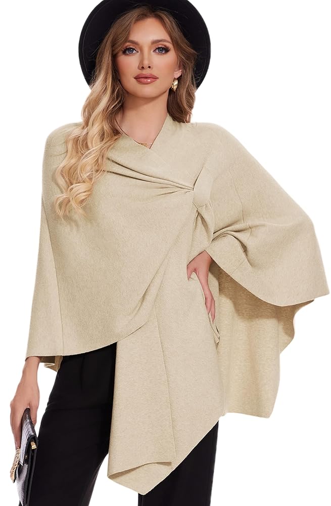 [RRACE] / ☆ Melange Wrap Shawl / Oat Beige Champagne Beige Shawl, Oatmeal Evening Wrap, Fall Winter