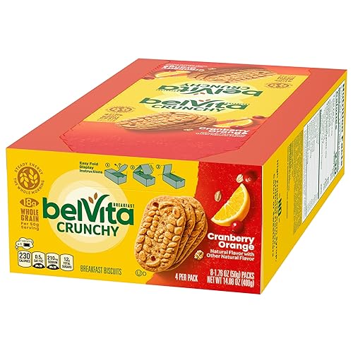 Miniatura 15 de belVita Galletas de barras de desayuno, naranja arándano, 8 paquetes (4 galletas por paquete)