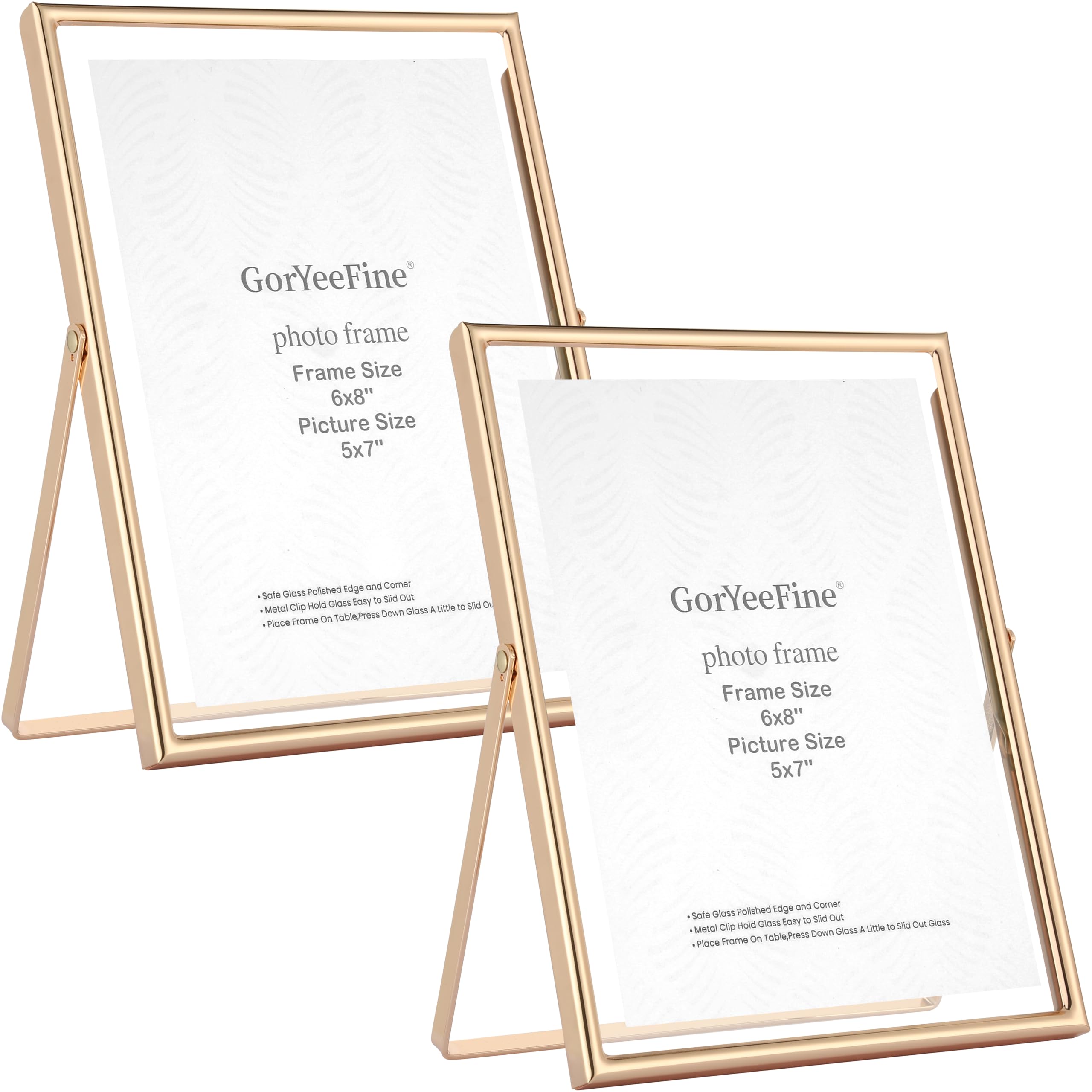 Amazon.com: GorYeeFine Gold 6×8''Floating Frame 2-Pack For Photo