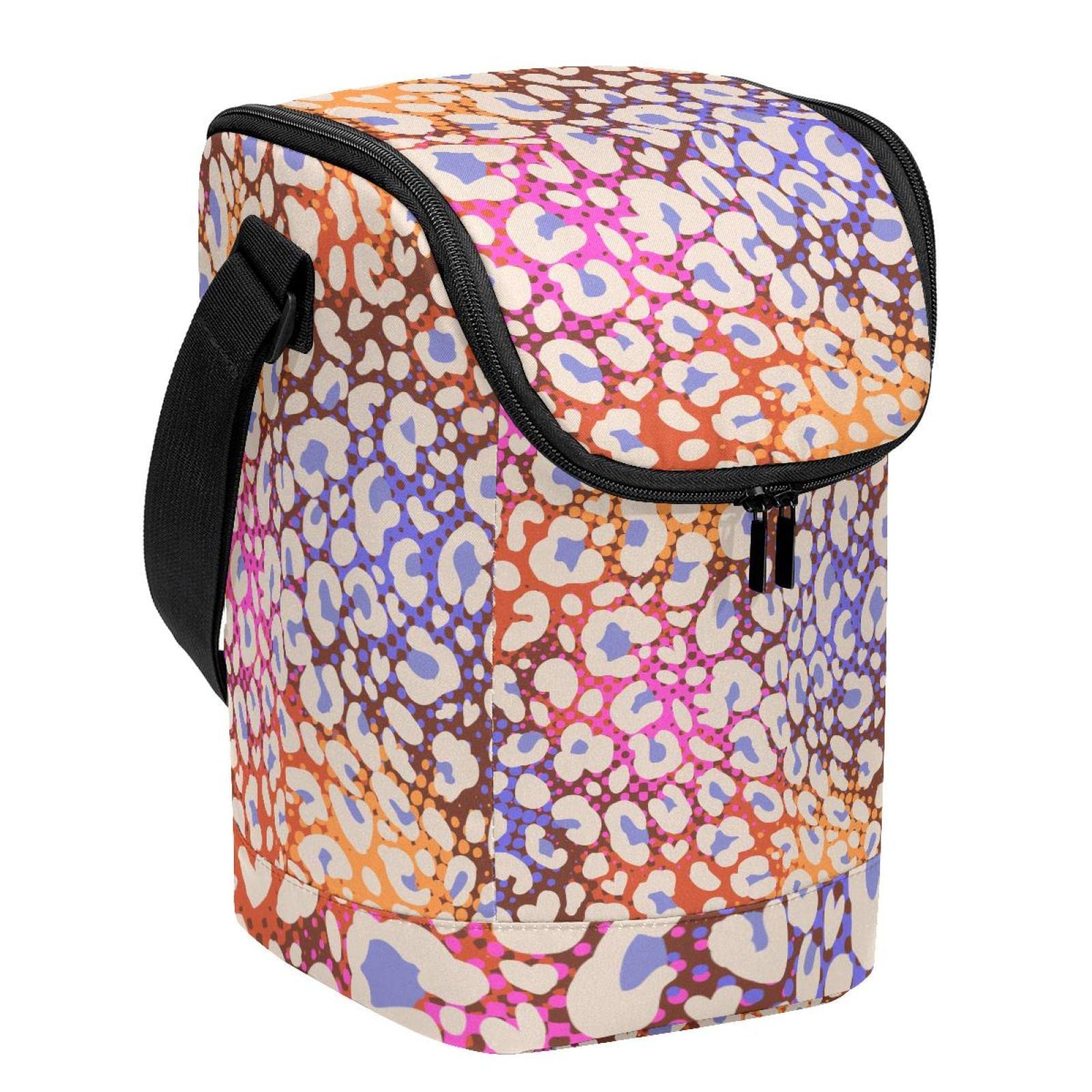 Bolsa de almuerzo antideslizante con estampado de leopardo para el trabajo