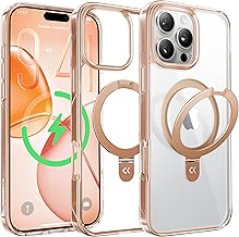CASEKOO JellyPop Case for iPhone 16 Pro Max Case with Stand, Desert Titanium, Fit for MagSafe, 16FT Military Grade Protection, Kickstand for Viewing & Work, Clear Back, Champagne Gold