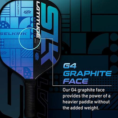 Miniatura 5 de Paleta de pickleball SLK Latitude 2.0 2024  Cara de paleta de pickleball de grafito G4  Tecnología Rev-Core+ con superficie SpinFlex  Rediseñada