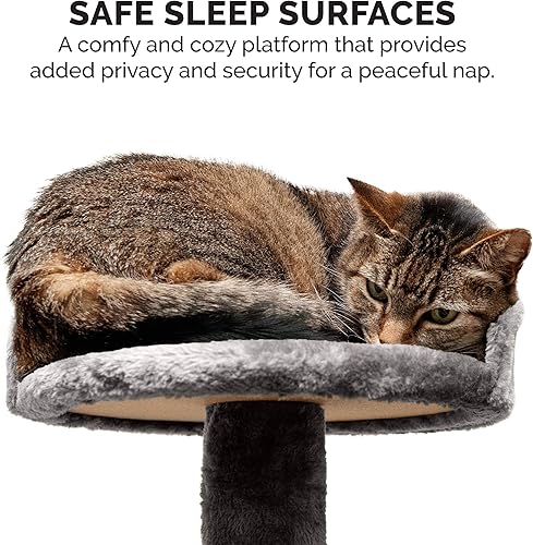 Miniatura 6 de Furhaven Pet Cat Tree  Tiger Tough Cat Tree House Condo Perch Entertainment Casa de juego para gatos y gatitos, resistente  Disponible en varios