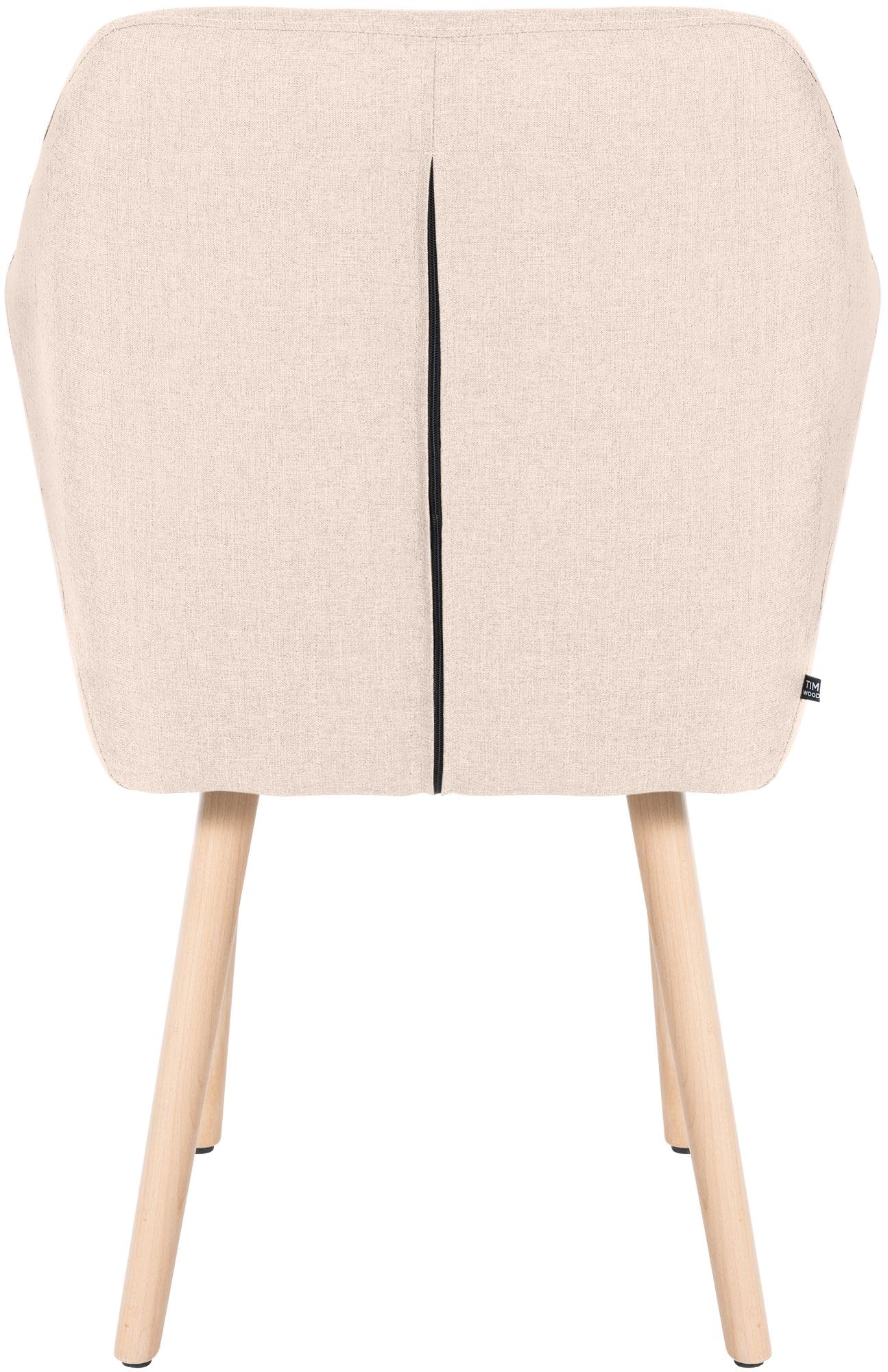 CLP Silla De Salón Utrecht Acolchada & Tapizada En Tela I Butaca De Dormitorio Moderna con Base De Madera I Color:Beige;Color del Marco:Natura