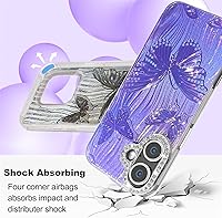 Vista 339 de I-MGAE-IN-AR - Funda diseñada para iPhone 12 y 12 Pro, diseño de mariposa plateada brillante, funda protectora de poliuretano termoplástico, suave