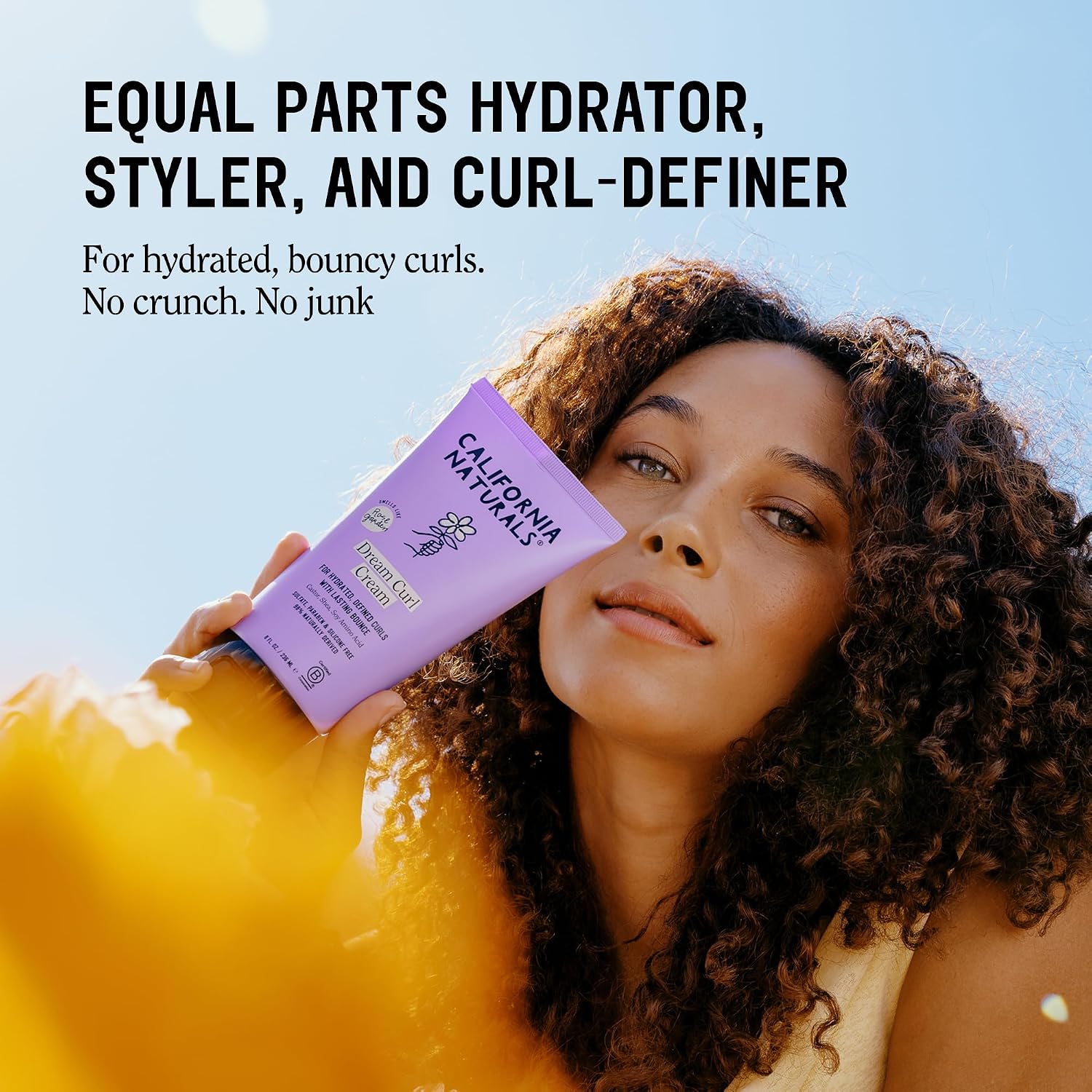 California Naturals Dream Curl Defining Cream for Wavy Curly Coily Hair, Anti Frizz Curl Cream with Shea Butter and Castor Oil, Sulfate and Paraben Free, Natural, Vegan, Rose Garden, 8 oz