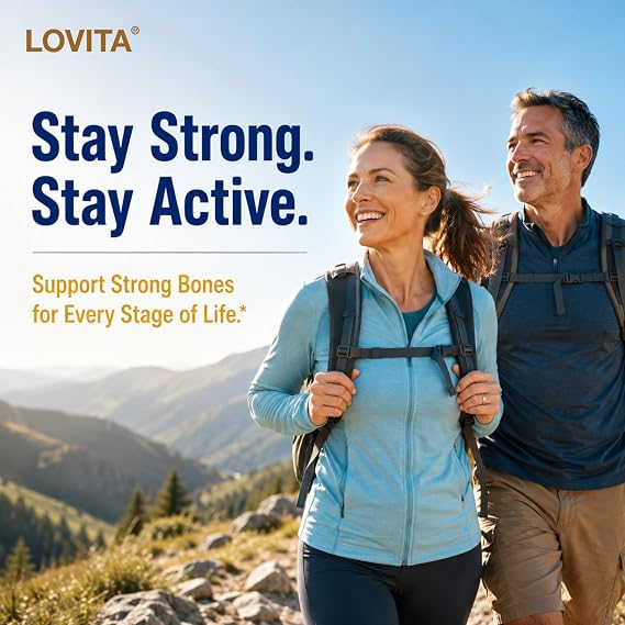 LOVITA Calcium Citrate 800 mg Daily, D3, K2 & Magnesium, 120 Vegan Tablets