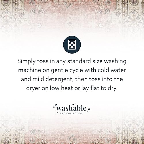 Miniatura 18 de Linon The Anywhere Alfombra lavable Colton RosaMarfil 3' X 5' Alfombra decorativa