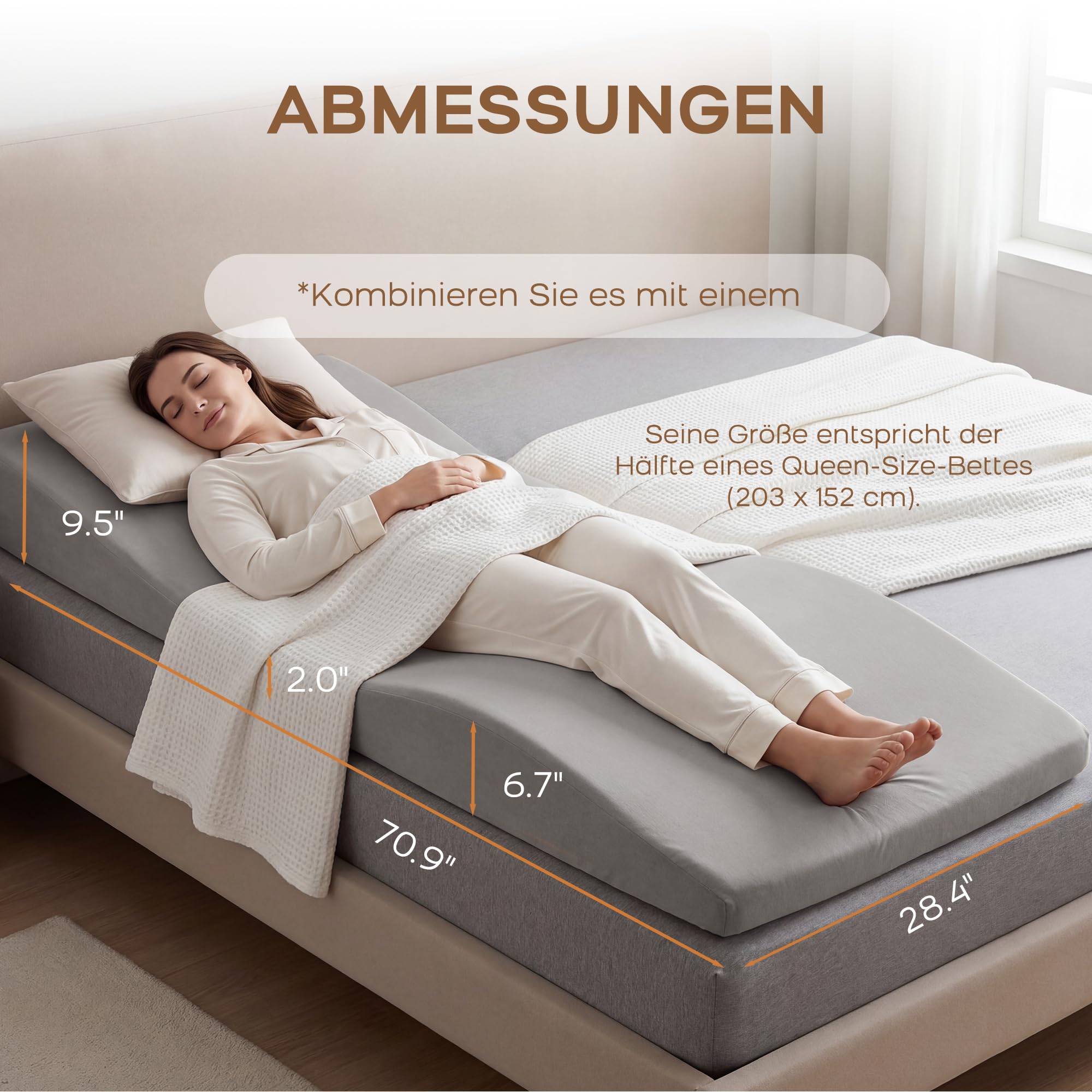Keilkissen-Set, Ganzkörper-Keilmatratze aus Memory Foam