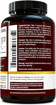NutriFlair Berberine HCl 1200mg, 120 Capsules - Plus Ceylon Cinnamon, Berberine HCI Root Supplements Pills - Made in USA