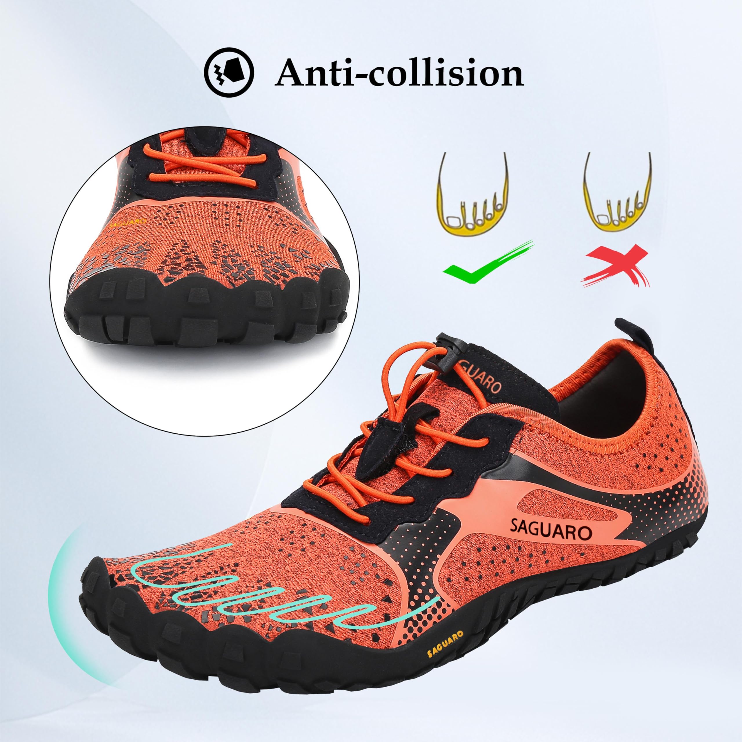 SAGUARO Scarpe Barefoot Minimaliste Uomo Scarpe da Trail Trekking Scarpette da Scoglio