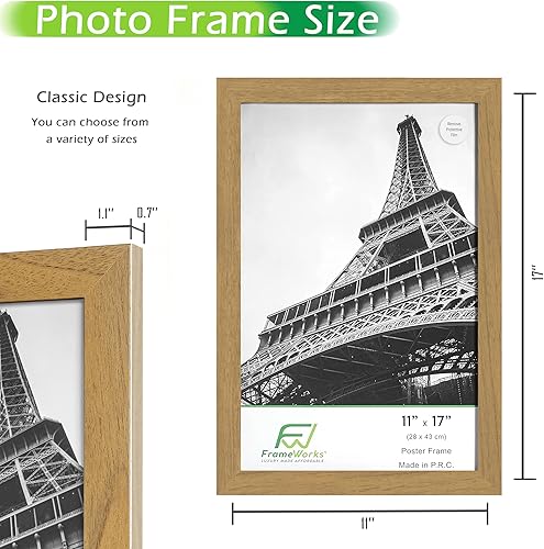 Vista 14 de FrameWorks Marco para póster de madera de 18 x 24 pulgadas, marcos clásicos de color negro mate con vidrio acrílico inastillable, fotos, pósters