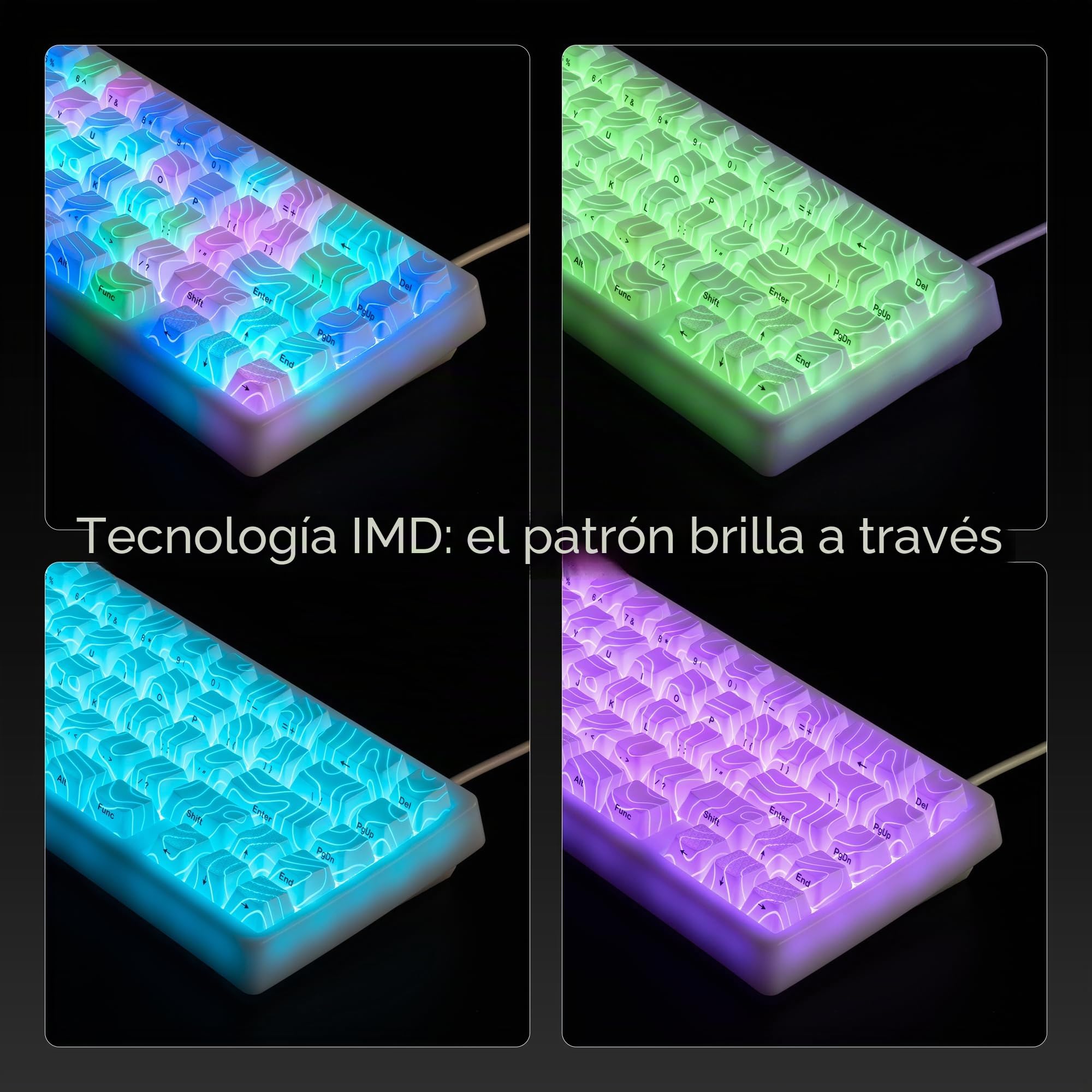 HITIME Teclado XVX M67 inalámbrico al 60 %, teclado topográfico QMK/VIA para juegos, teclado mecánico Thocky cremoso de tres modos, montaje de junta intercambiable en caliente RGB IMD Tech para Win