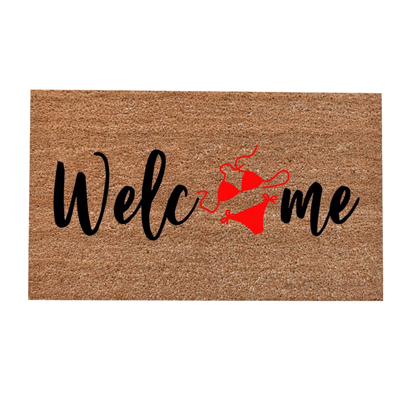 TUNKENCE Entrance Doormat Entrance Doormats Front Door Mat Summer Bikini Welcome Funny Cute Doormat Door Mat Welcome Friends Doormat Funny Doormat New Home Door Mat, 16x24Inch
