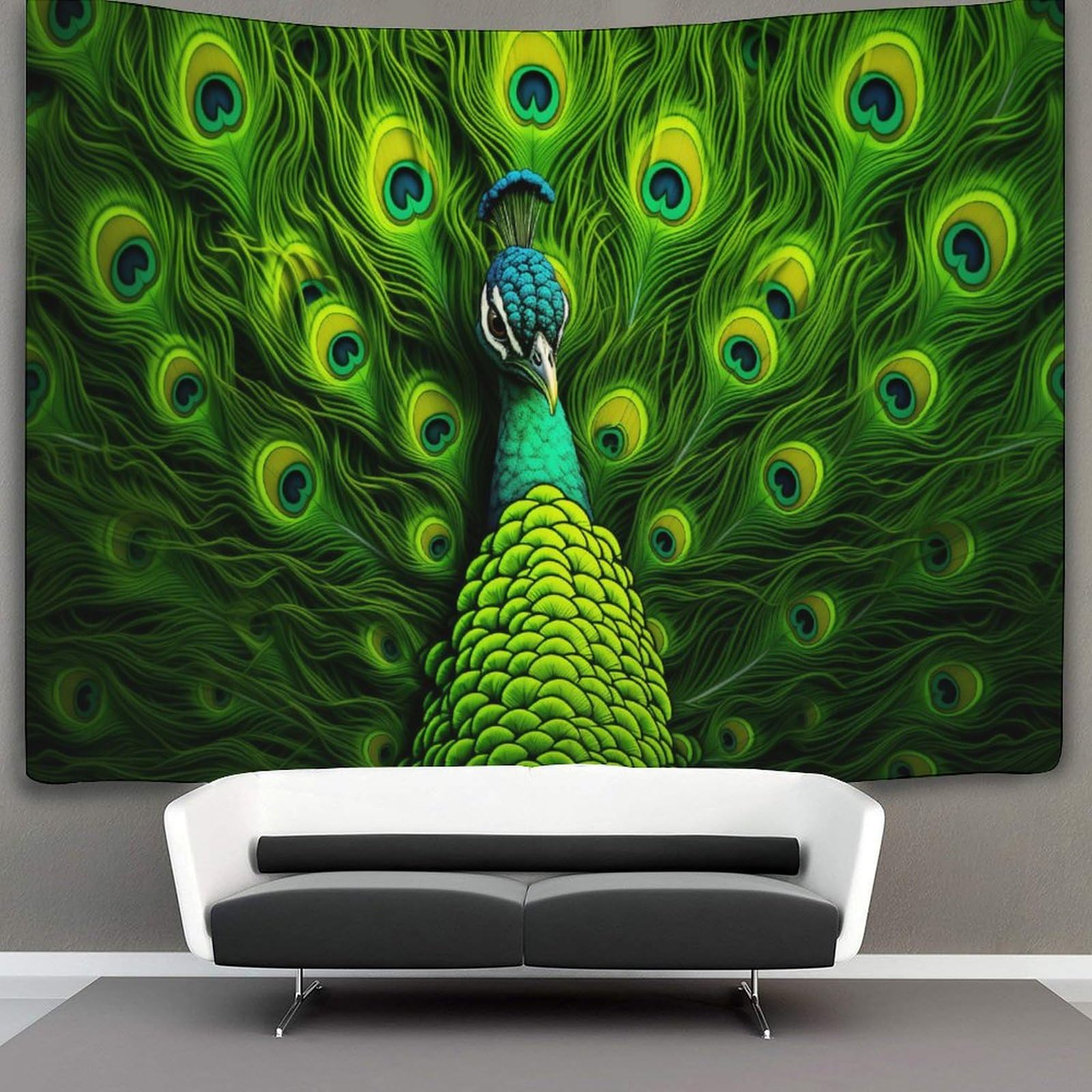 kaiyun Green Peacock Decor Tapestry,Animal Wall Art Tapestries Wall Hangings for Living Room Bedroom Dorm 180cmx230cm