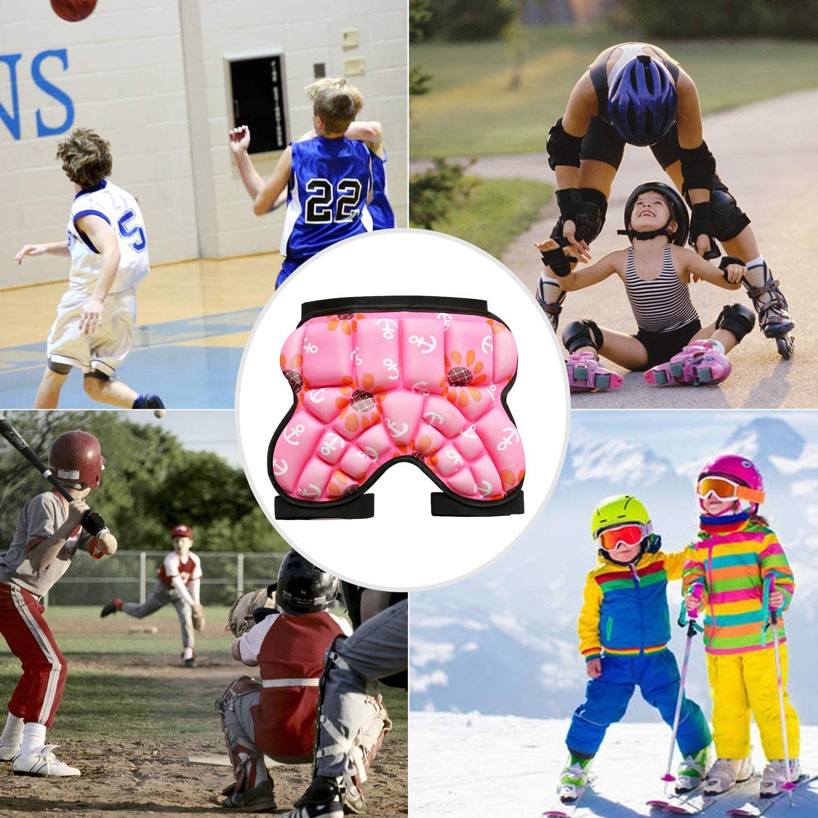 GIMOCOOL Short Rembourré pour Enfants | Tapis de Sport à Roulettes pour Protection Butt Hip | Patinage, Ski, Snowboard, Roller Skating